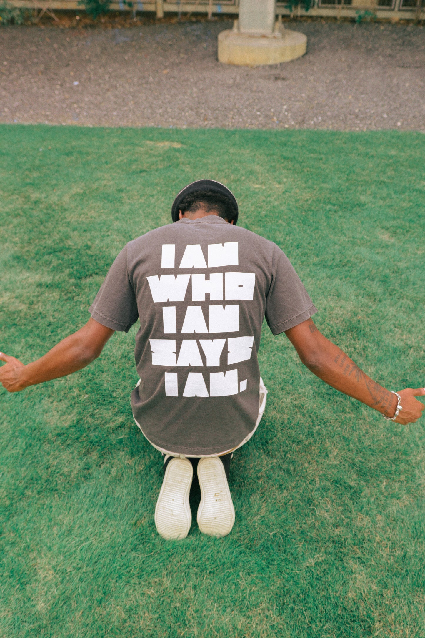 "I AM WHO I AM" Grey Tee