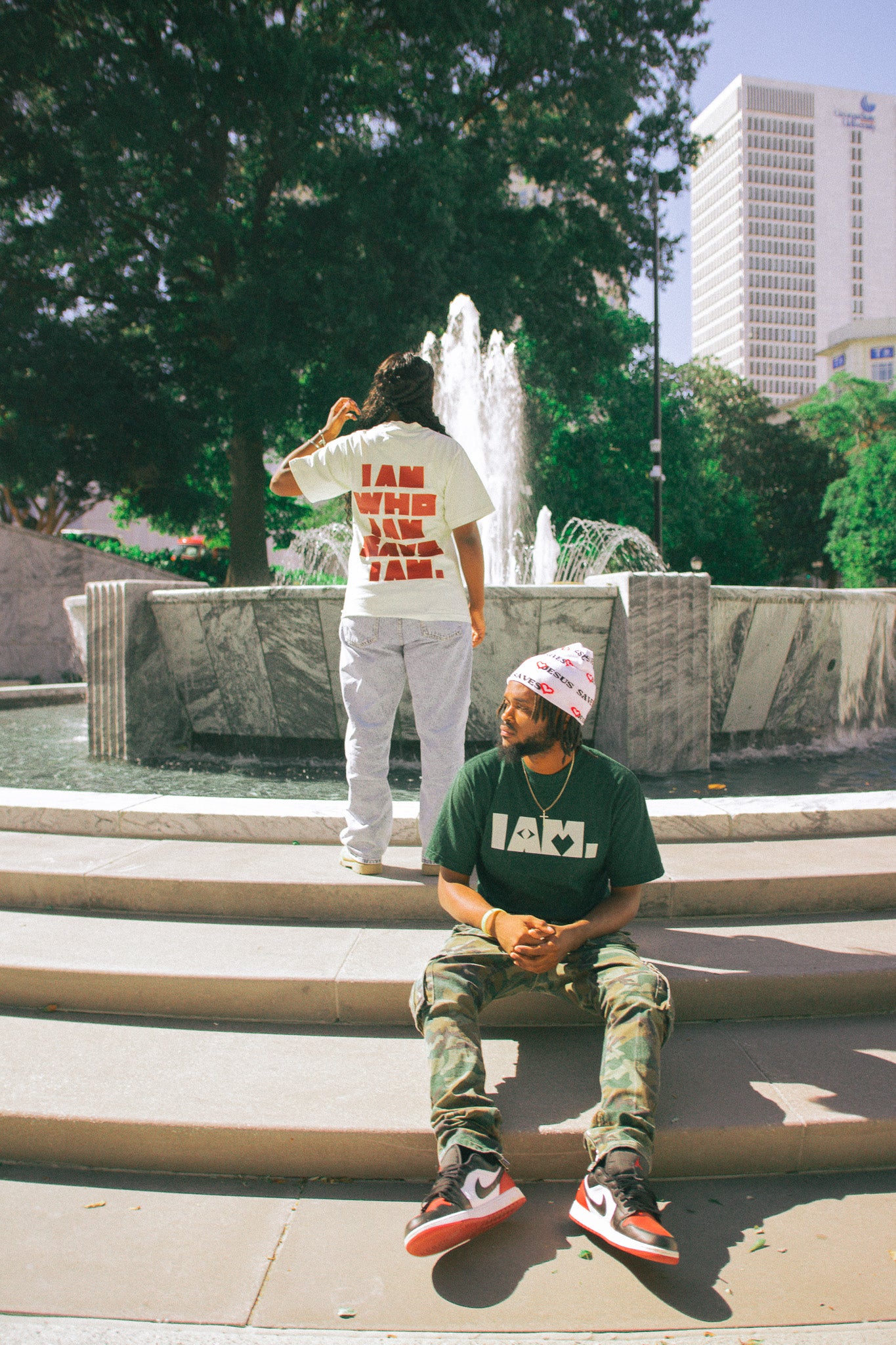 "I AM WHO I AM" Dark Moss Tee