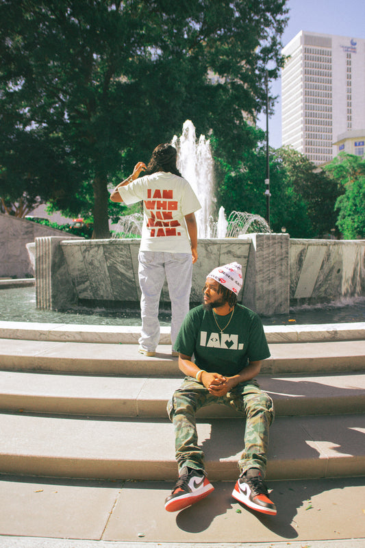 "I AM WHO I AM" Dark Moss Tee