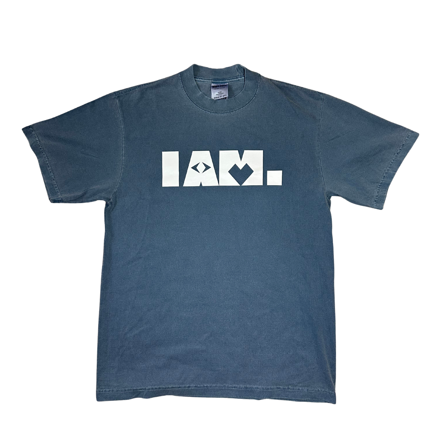 "I AM WHO I AM" Washed Denim Tee