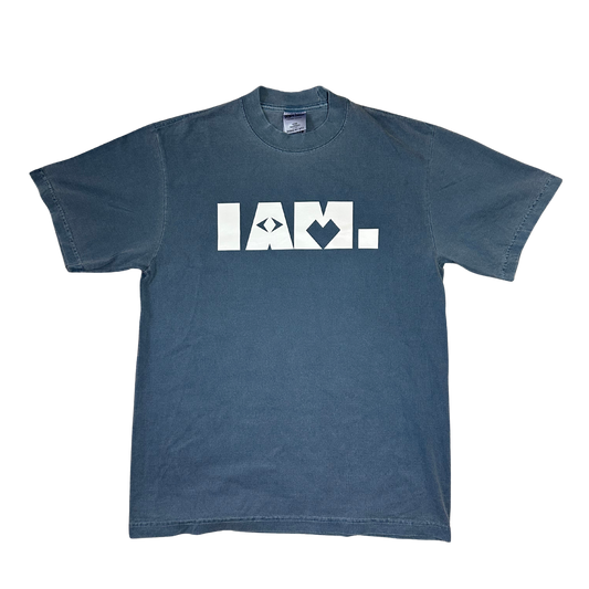 "I AM WHO I AM" Washed Denim Tee